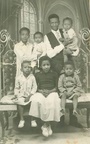 Independence day, January 1956.From right to left: Salah Carrying Mutada Alshafie, Kamal Carrying Samia A.Mahmod, Awadia sitting midst Sohaib (right) Sami (left)